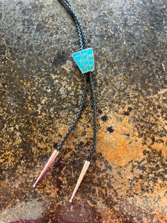 Turquoise Trapezoid Bolo Tie
