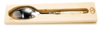 Ivory Serving Spoon in Wood Tray Tableware - Picayune Cellars & Mercantile