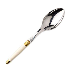 Ivory Serving Spoon in Wood Tray