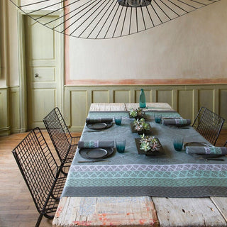 Jacquard Français Bastide Coated Tablecloth - Grey Table Linens - Picayune Cellars & Mercantile