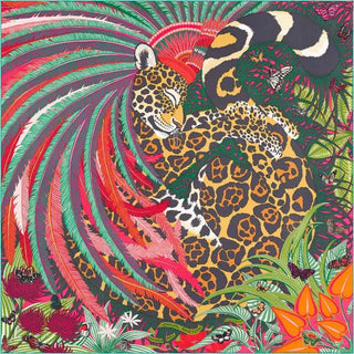 Hermes Jaguar Quetzal Scarf 90