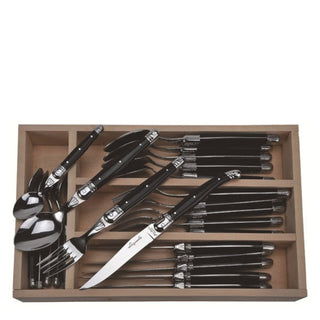 Jean Dubost Laguiole 24 Piece Everyday Flatware Set Tableware - Picayune Cellars & Mercantile
