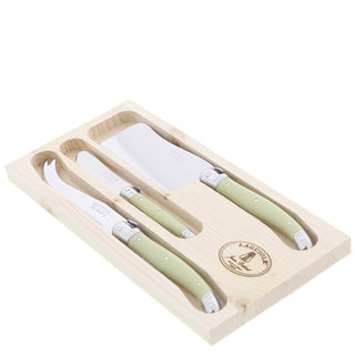 Jean Dubost Laguiole 3 Pc Cheese Set with Cleaver, Knife, Spreader Knives - Picayune Cellars & Mercantile