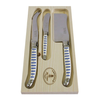 Jean Dubost Laguiole 3 Pc Cheese Set with Cleaver, Knife, Spreader Knives - Picayune Cellars & Mercantile