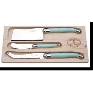 Jean Dubost Laguiole 3 Pc Cheese Set with Cleaver, Knife, Spreader Knives - Picayune Cellars & Mercantile