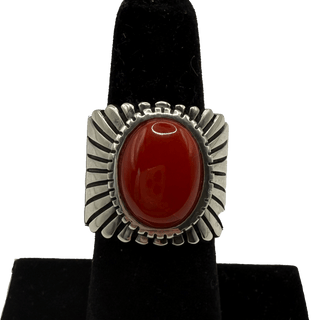 Jennifer Curtis Gem Grade Aha Coral Ring Rings - Picayune Cellars & Mercantile