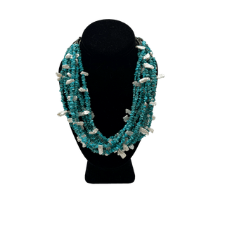 Jolene Bird Multi - Strand Sleeping Beauty Necklace with Mother - of - Pearl Pendants/Necklaces - Picayune Cellars & Mercantile