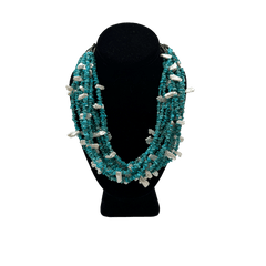 Jolene Bird Multi-Strand Sleeping Beauty Necklace with Mother-of-Pearl