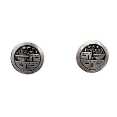 Joseph Coriz Pueblo Scene Earrings