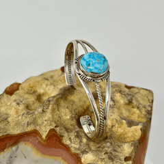 L. Yazzie Sky Blue Turquoise Solitaire Bracelet