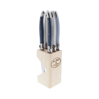 Laguiole Knives in Wooden Block, Set of 6 Knives - Picayune Cellars & Mercantile