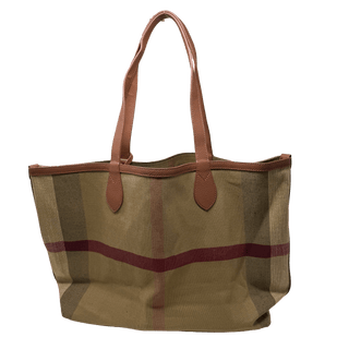 Large Plaid & Leather Tote - 6992 Purses - Picayune Cellars & Mercantile