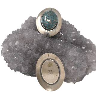 Large Turquoise Oval Disk Earrings Earrings - Picayune Cellars & Mercantile