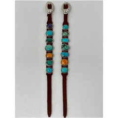 Leather Band Multi-Stone Bracelet