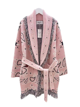 Long Paisley Cardigan with Fringes Women's Apparel - Picayune Cellars & Mercantile