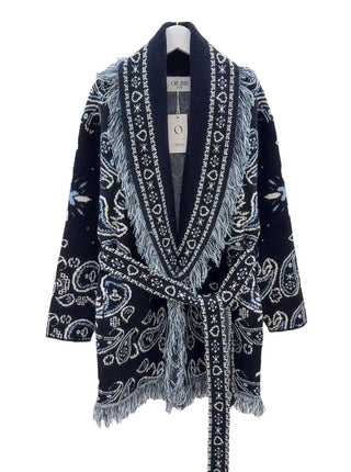 Long Paisley Cardigan with Fringes Women's Apparel - Picayune Cellars & Mercantile