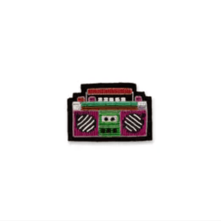 Macon & Lesquoy "Boom Box" Embroidered Brooch Brooches & Cufflinks - Picayune Cellars & Mercantile