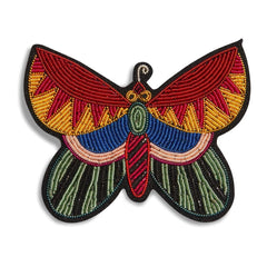 Macon & Lesquoy Butterfly Embroidered Brooch