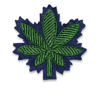 Macon & Lesquoy "Cannabis Leaf" Embroidered Brooch Brooches & Cufflinks - Picayune Cellars & Mercantile