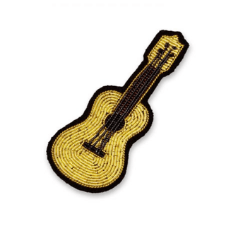 Macon & Lesquoy "Guitar" Embroidered Brooch Brooches & Cufflinks - Picayune Cellars & Mercantile