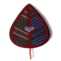 Macon & Lesquoy Heart Leaf Embroidered Brooch