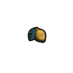 Macon & Lesquoy Lemon Embroidered Brooch