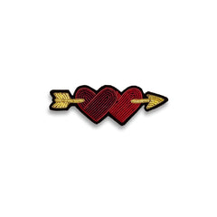Macon & Lesquoy Lover's Hearts Embroidered Brooch