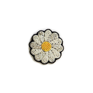 Macon & Lesquoy "Mini Daisy" Embroidered Brooch Brooches & Cufflinks - Picayune Cellars & Mercantile