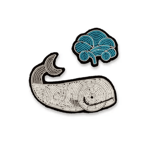 Macon & Lesquoy "Moby Dick" Embroidered Brooch Brooches & Cufflinks - Picayune Cellars & Mercantile