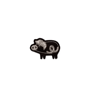 Macon & Lesquoy "Pig" Embroidered Brooch Brooches & Cufflinks - Picayune Cellars & Mercantile