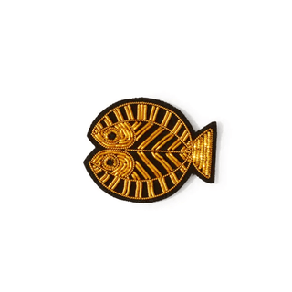 Macon & Lesquoy "Pisces" Zodiac Embroidered Brooch Brooches & Cufflinks - Picayune Cellars & Mercantile