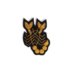 Macon & Lesquoy Scorpio Zodiac Embroidered Brooch