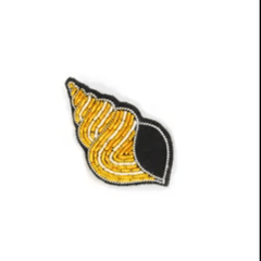 Macon & Lesquoy Shell Embroidered Brooch