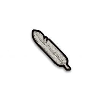 Macon & Lesquoy Silver Feather Embroidered Brooch Brooches & Cufflinks - Picayune Cellars & Mercantile