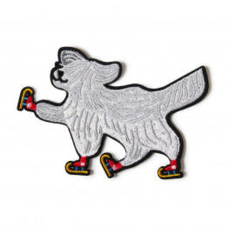 Macon & Lesquoy "Skating Dog" Embroidered Patch Brooches & Cufflinks - Picayune Cellars & Mercantile