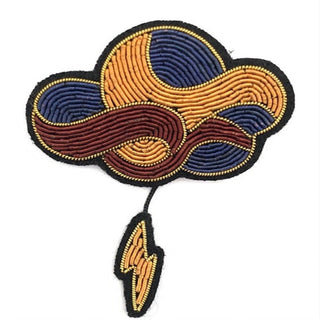 Macon & Lesquoy "Storm Cloud" Embroidered Brooch Brooches & Cufflinks - Picayune Cellars & Mercantile