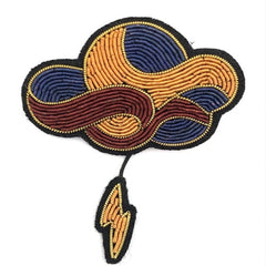 Macon & Lesquoy Storm Cloud Embroidered Brooch