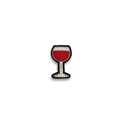 Macon & Lesquoy Wine Glass Embroidered Brooch