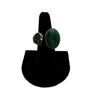 Malachite Double Stone Ring Rings - Picayune Cellars & Mercantile