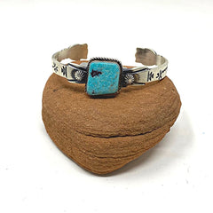 Martha Cayatino Sterling & Turquoise Cuff