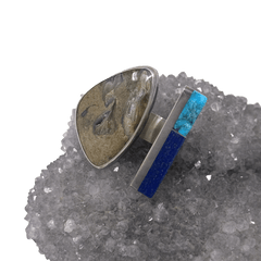 Marvin Slim Statement Sugilite, Lapis and Turquoise Open Ring