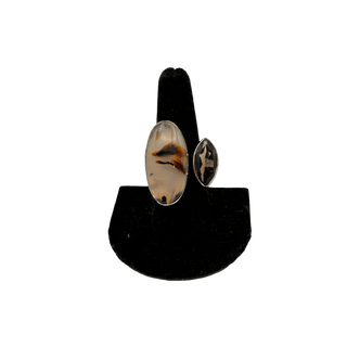 Montana Agate & Smoky Quartz Double Stone Adjustable Ring Rings - Picayune Cellars & Mercantile