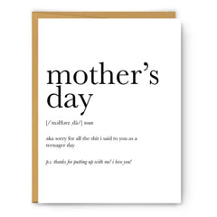 Mother's Day Definition (Sorry) Card