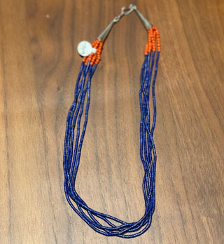 Multi - Strand Lapis and Spiny Oyster Necklace Pendants/Necklaces - Picayune Cellars & Mercantile