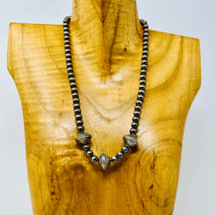 Navajo Pearl Necklace with Dime Beads