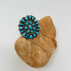 Turquoise & Sterling Silver Cluster Ring