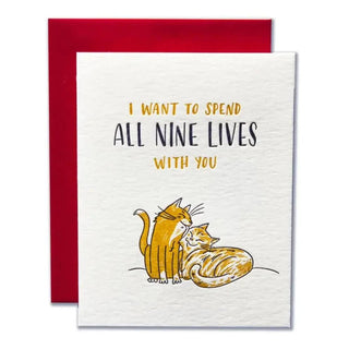 Nine Lives Letterpress Greeting Card Cards - Picayune Cellars & Mercantile