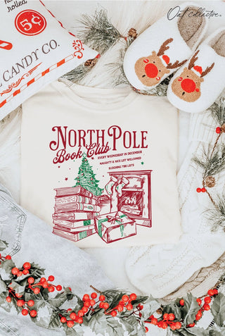 North Pole Book Club Graphic T-Shirt Women's Apparel - Picayune Cellars & Mercantile