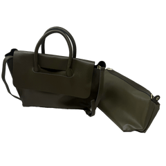 Olive Leather Flap Handbag 3006