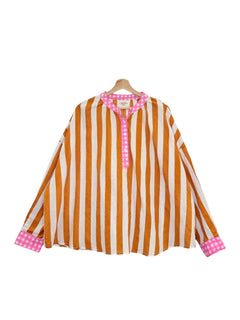 Orange Striped Blouse